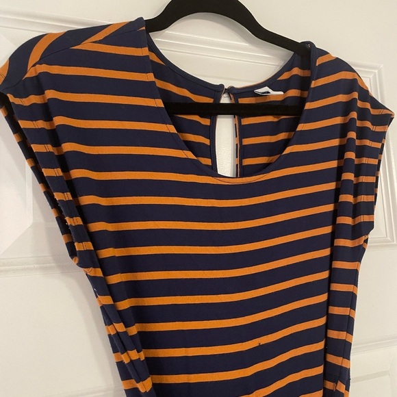 Old Navy Striped Navy and Orange Jumpsuit with tie, XS Petite - Picture 2 of 7